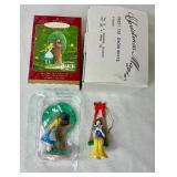 Collection of Disney Ornaments Plus Toy Story 2 Buzz and Woody Figurines