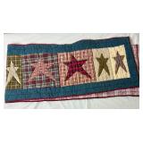 Quilting Bundle - Solid Oak Quilt Hanger, Down on the Farm Wall Hanging Starter Pack, Star Wall Hanging/Throw and 66" Quilted Star Table Runner