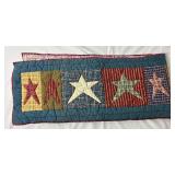 Quilting Bundle - Solid Oak Quilt Hanger, Down on the Farm Wall Hanging Starter Pack, Star Wall Hanging/Throw and 66" Quilted Star Table Runner