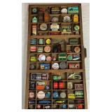 Vintage Wood Printers Letter Tray Display #2 Filled with Years of Memorabilia