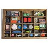 Vintage Wood Printers Letter Tray Display #2 Filled with Years of Memorabilia