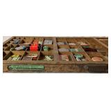 Vintage Wood Printers Letter Tray Display #2 Filled with Years of Memorabilia