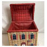 Vintage Schoolhouse Wicker Toy Box