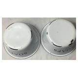 Vintage Toiletries Enamelware Bundle - Wall Mount Shave Stand/Soap Stand, Farmhouse Wash Basin, 2 Soap Bowls and 1 Toiletries Bowl