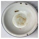 Vintage Blue Enamelware Bundle - Basin Bowl, Pictcher, Biscuit Jar, Dipper, Blue Speckled Bowl and Blue Pail and Butter Warmer