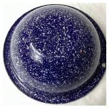 Vintage Blue Enamelware Bundle - Basin Bowl, Pictcher, Biscuit Jar, Dipper, Blue Speckled Bowl and Blue Pail and Butter Warmer