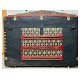 Antique Camel Back Trunk with Lock on Wheels