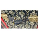 Antique Camel Back Trunk with Lock on Wheels