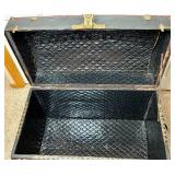 Antique Camel Back Trunk with Lock on Wheels