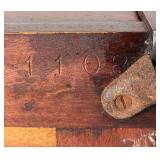 Antique Mahogany Canterbury Magazine Rack with Drawer