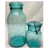 Vintage Blue Ball Jars and Storage Glass Jar Bundle