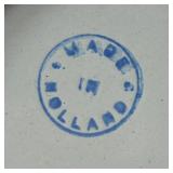 Vintage White & Dark Blue Enamelware Kitchen Bundle - Bread Tin, Flour Pot, Flour & Starch Containers