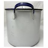 Vintage White & Dark Blue Enamelware Kitchen Bundle - Bread Tin, Flour Pot, Flour & Starch Containers