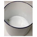 Vintage White & Dark Blue Enamelware Kitchen Bundle - Bread Tin, Flour Pot, Flour & Starch Containers