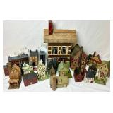 Primitive Wooden Village Houses - 21 pieces