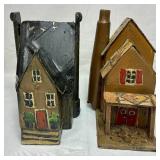 Primitive Wooden Village Houses - 21 pieces