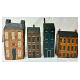 Primitive Wooden Village Houses - 21 pieces