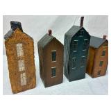 Primitive Wooden Village Houses - 21 pieces