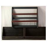 Three Distressed Wood Display Shelves