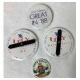 Huge Collection of Vintage Pinback Metal Buttons