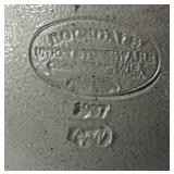 Cream & Blue Bundle of Pottery and Enamelware Milk Pitcher