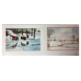 Smead Manufacturing Company 6 Vintage Christmas Card Prints and Framed Print of General William G. LeDuc Mansion in Hastings, MN