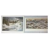 Smead Manufacturing Company 6 Vintage Christmas Card Prints and Framed Print of General William G. LeDuc Mansion in Hastings, MN