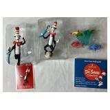 Assortment of Dr. Seuss Hallmark Ornaments from Cat in the Hat, How the Grinch Stole Christmas, and Dr. Seuss Books