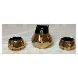 Bram MCM Gold Lustre Tea Set - 6 saucers & cups, Teapot, Cream & Sugar Dishes