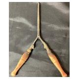 Vintage Chamber Kerosene Lamp with Glass Chimney and Vintage Curling Iron