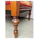 Antique Ornate Hand Carved Upholstered Armchair