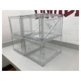 Set of 4 Clear Plastic Display Boxes