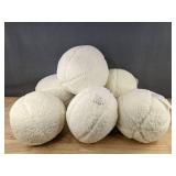 6 White Decorative Ball Pillows - Brand New
