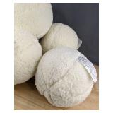 6 White Decorative Ball Pillows - Brand New