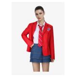 Womens School Uniform Costume Set Halloween Cosplay Shirt Coat Tie Outfit, Size Small $53 Retail - Brand New