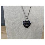 Heart Locket Necklace, Silver Tone, 20-Inch Chain - Brand New