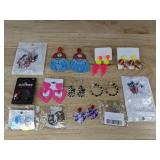 13 Pairs Fashion Assorted Pierced Earrings - Brand New