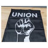 Union Strong Yard Flag 12.5" x 19" & American Flag Pole Sleeve 2.5