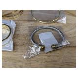 10 Fashion Jewelry Bracelets: Stainless Steel & Gold-Tone Bangles - Brand New