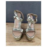 Metallic Gold Platform Sandals Women