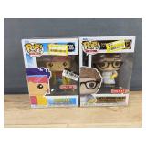 2 Funko POP! Figures: #1306 X-Men 8-Bit Jubilee & #12 Saturday Night Live Lunch Lady Chris Farley - Brand New *A