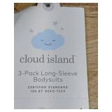 Cloud Island 3-Pack Long-Sleeve Bodysuits - OEKO-TEX Size - Brand New *P