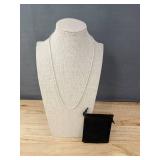 Rope Necklace, 925 Sterling Silver, 20-inch length, 3mm width - Brand New