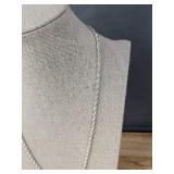 Rope Necklace, 925 Sterling Silver, 20-inch length, 3mm width - Brand New