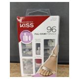 KISS 96 Full-Cover Toenails Glue-On Pedicure Kit - Brand New