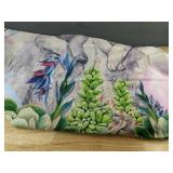 Rabbit Print Throw Blanket - Beige with Bunny Motif and Pastel Circle Accents, 60" x 120" - Brand New