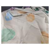Rabbit Print Throw Blanket - Beige with Bunny Motif and Pastel Circle Accents, 60" x 120" - Brand New
