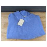 A New Day Blue Knit Sweater Pullover Size L $40 Retail -- Brand New