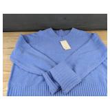 A New Day Blue Knit Sweater Pullover Size L $40 Retail -- Brand New