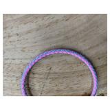 2 Bracelets: Braided Pink & Purple Rope With Gold H Clasp - Brand New